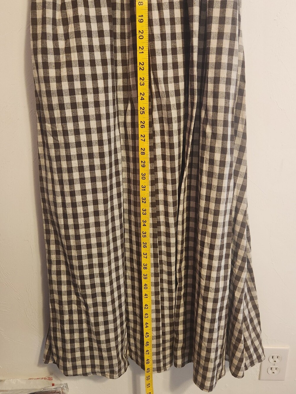 Strapless Brown Gingham Maxi Skirt - Picture 6 of 6